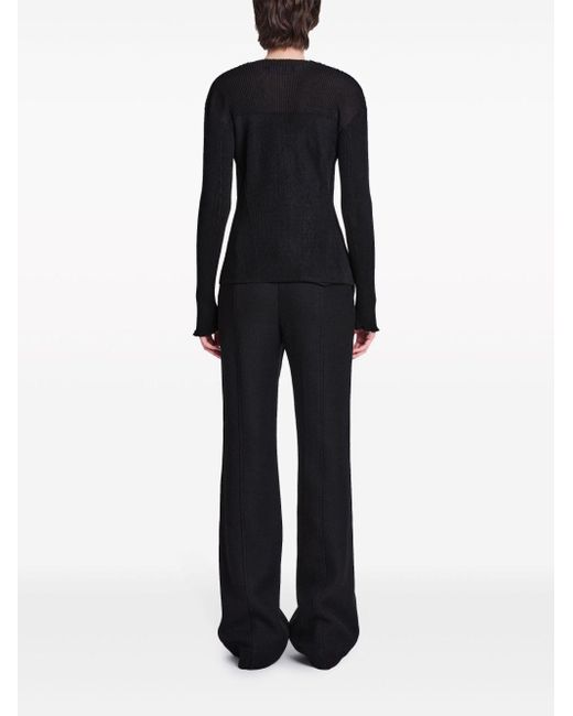 Proenza Schouler Black Camille Ribbed-knit Top