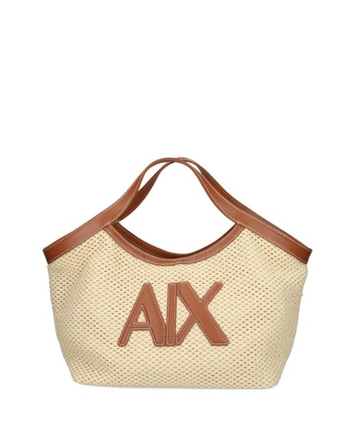 ARMANI EXCHANGE ウーブン ハンドバッグ Natural