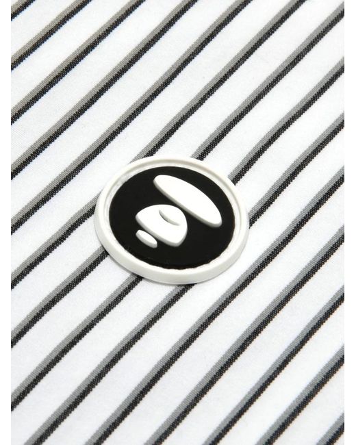 Aape By A Bathing Ape White Striped Patch Shirt for men