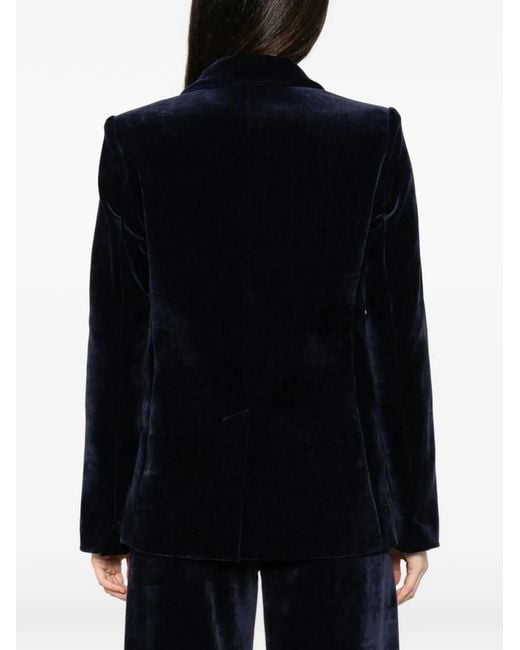 Forte_forte Blue Double-Breasted Velvet Jacket