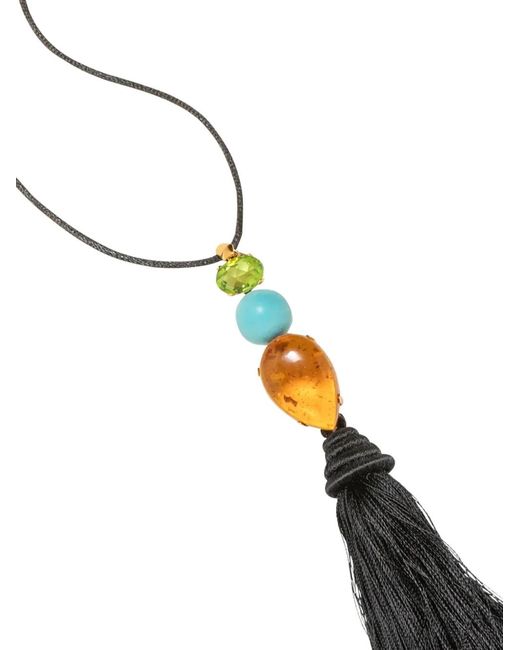 Jennifer Behr White Izzie Tassel Necklace