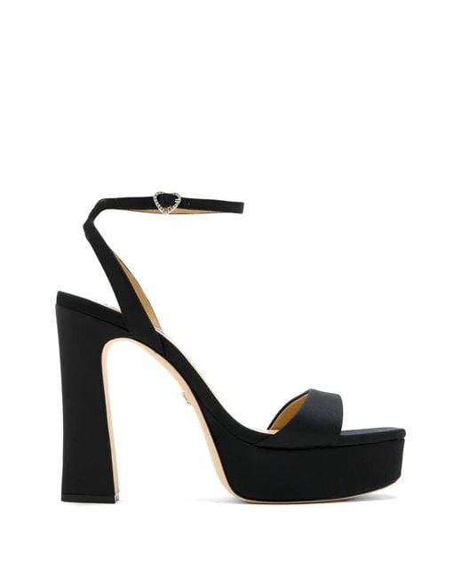 Badgley Mischka Black Caia Platform-Heel Ankl- Strap Sandals