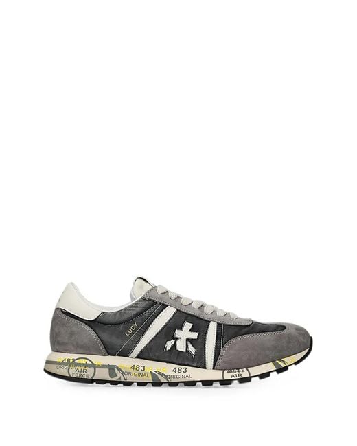 Premiata White Lucy Panelled Sneakers