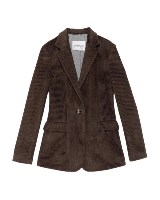 Veste En Velours Côtelé À Simple Boutonnage Ottod'Ame en coloris Brown