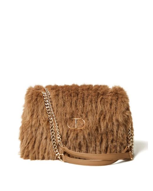 Twinset Brown Chain-Strap Shoulder Bag