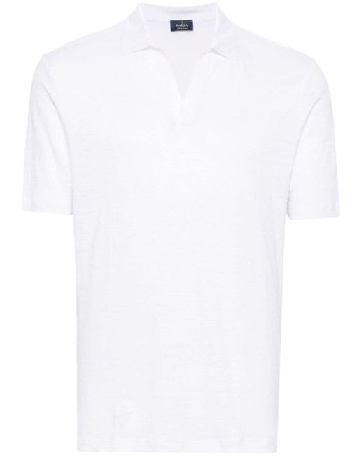 Barba Napoli Poloshirt Met V-hals in het White voor heren