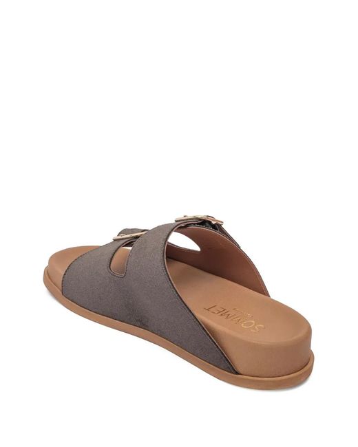 SOMMET Brown Follonicas Tortoras Double-Buckle Sandals