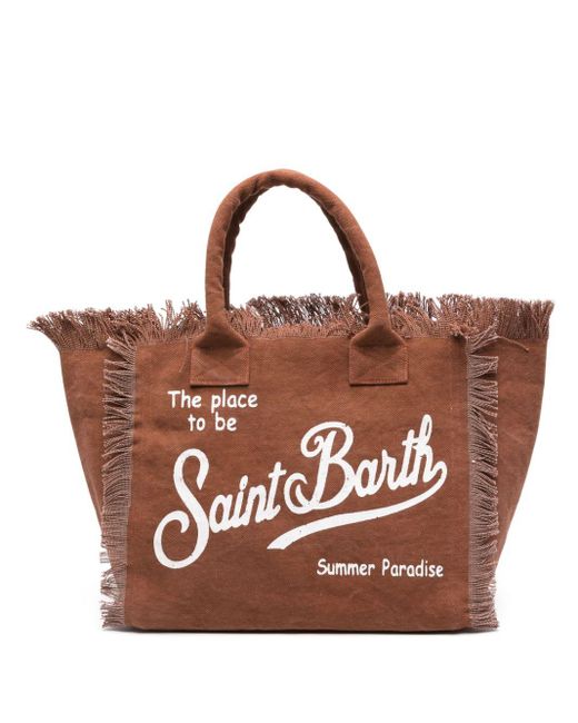 Mc2 Saint Barth Brown Vanity Logo-print Beach Bag