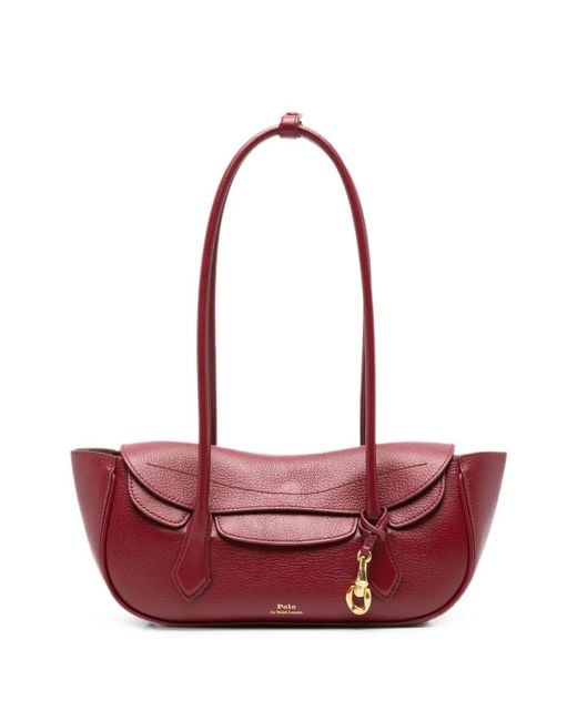 Polo Ralph Lauren Pink Small Blaze Leather Shoulder Bag