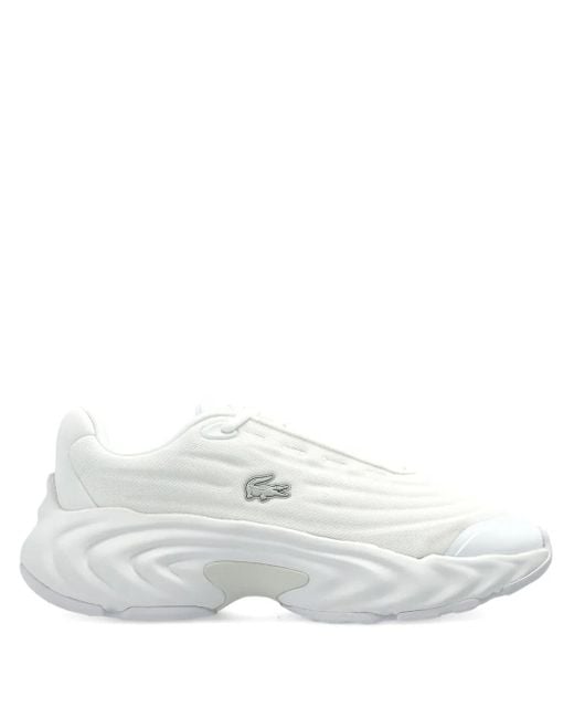 Lacoste White Textured Low-Top Sneakers for men