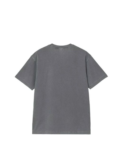 Carhartt Gray Logo Cotton T-Shirt for men