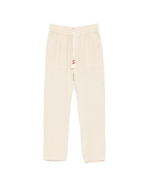Mc2 Saint Barth White Calais Drawstring Trousers for men