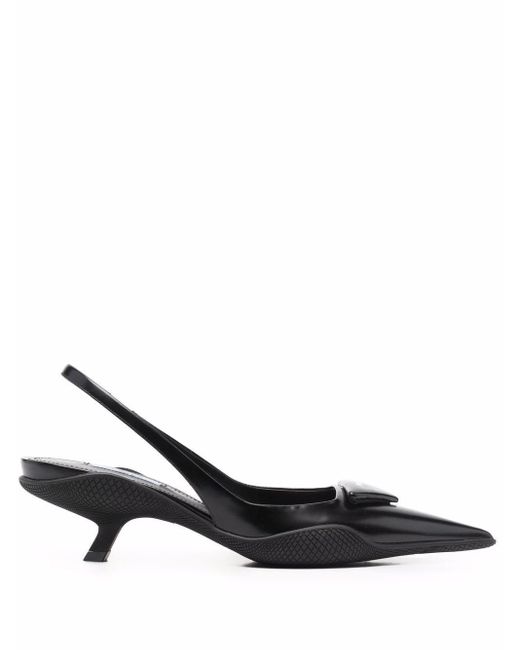 Prada Black Spitze Slingback-Pumps