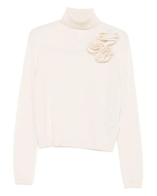 Maglione A Collo Alto Con Decorazione di Allude in White