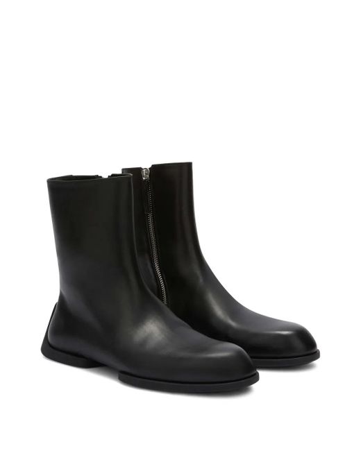 Jil Sander Black Leather Ankle Boots for men