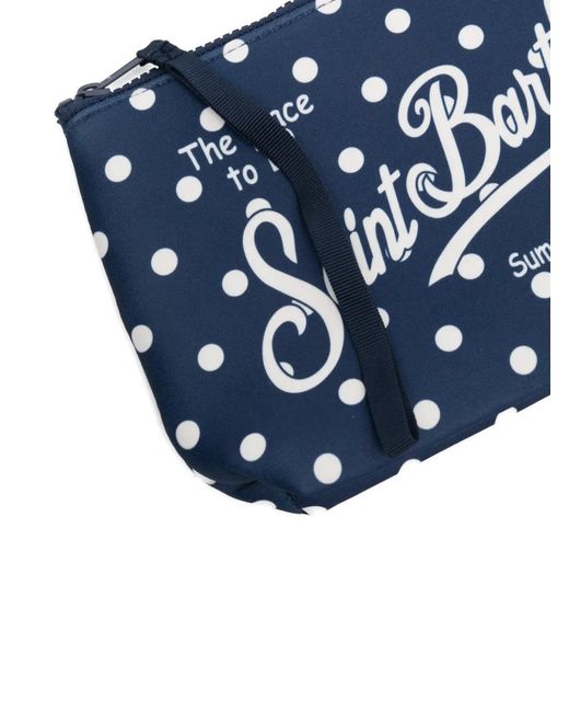 Mc2 Saint Barth Blue Aline Polka-Dot Pouch