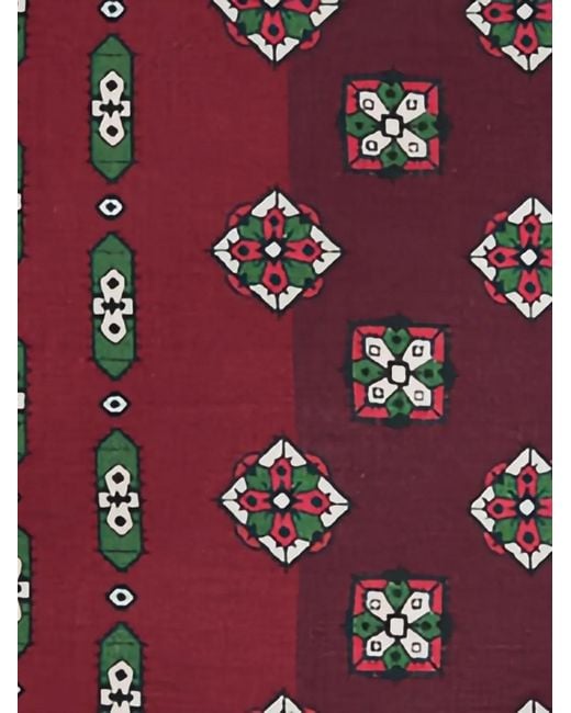 Orlebar Brown Red Maitan Luminis Border Geometric-Patterned Shirt for men
