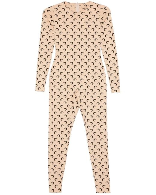 MARINE SERRE Natural Jersey Moon Jumpsuit