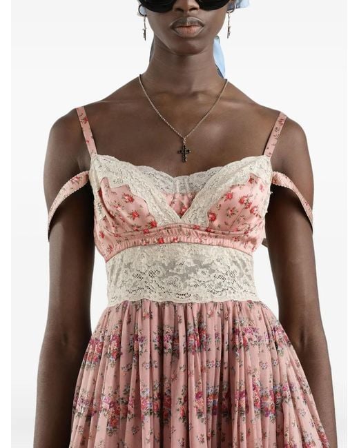dolce gabbana lace up floral lace mini dress Dolce & Gabbana Lace Floral Mini Dress in White