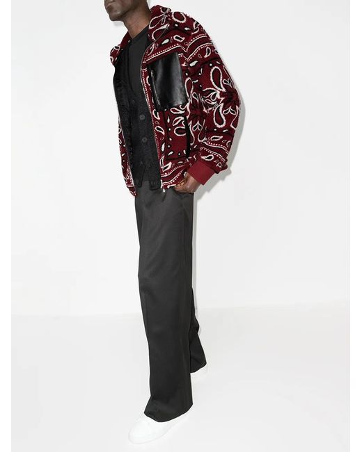 Amiri Red Bandana Print Fleece Jacket for men