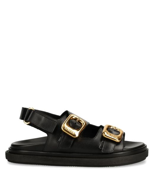 Alohas Black Double-Buckle Sandals