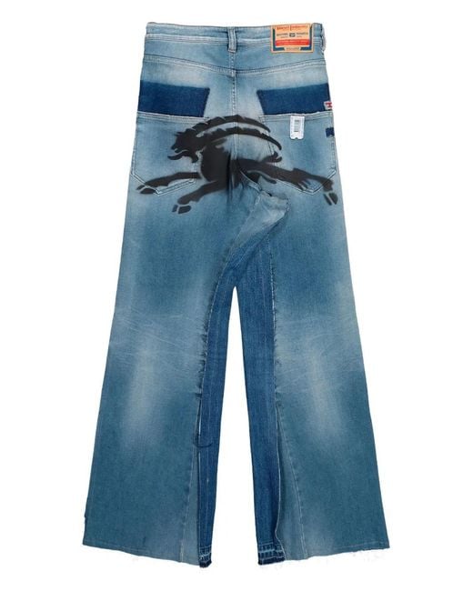 PROTOTYPES Blue Graphic-Print Jeans