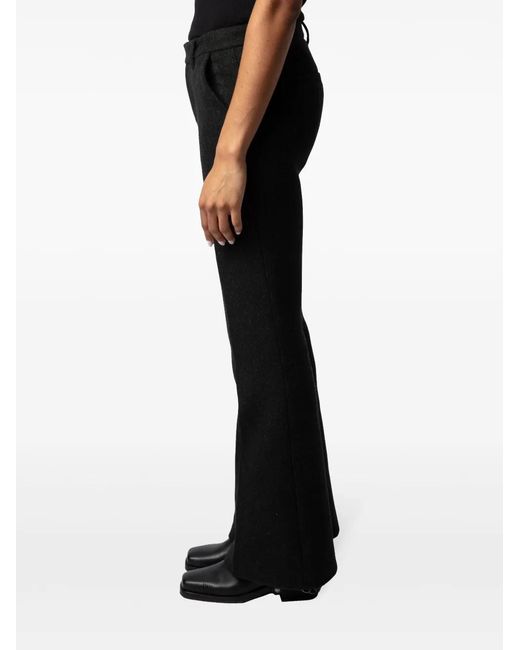 Zadig & Voltaire Black Prevy Flared Trousers