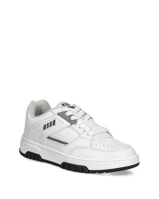 MSGM White Logo-Detail Sneakers