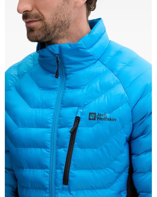 Jack Wolfskin Blue Quilted Zip-Up Performance Jacket for men