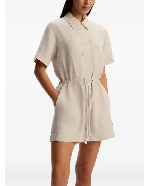 12 STOREEZ Natural Drawstring Linen Playsuit