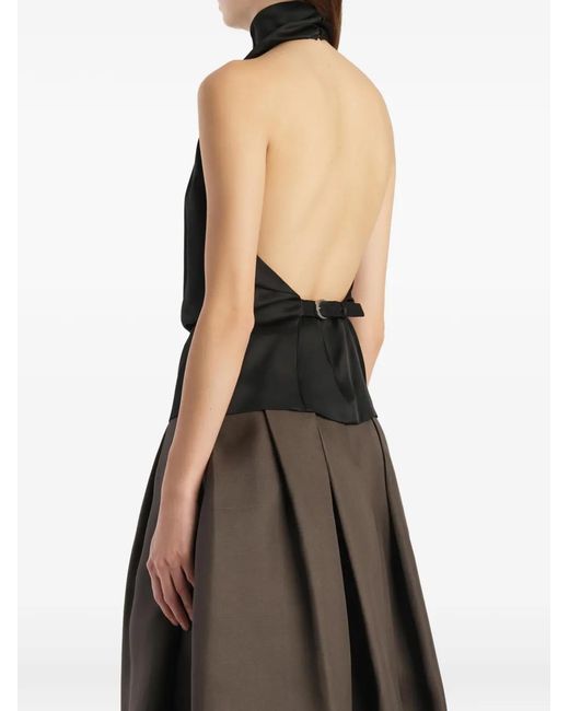 Khaite Black Backless Halterneck Mini Top Size 2