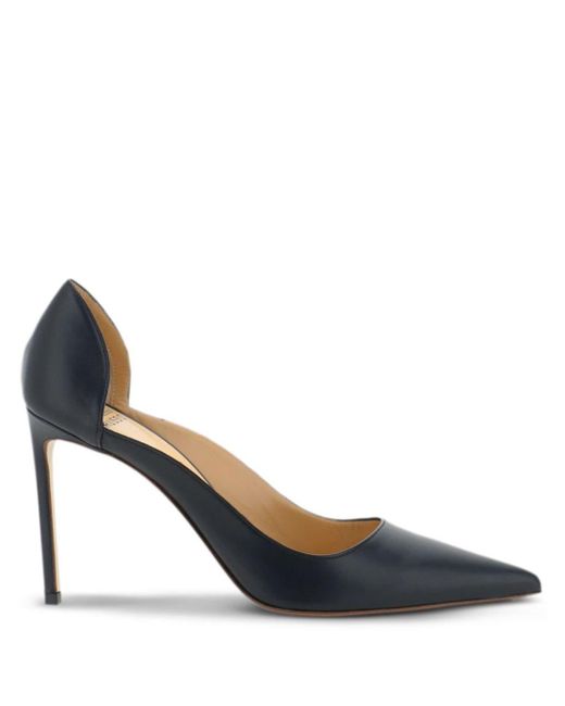 Francesco Russo Blue Leather Pumps