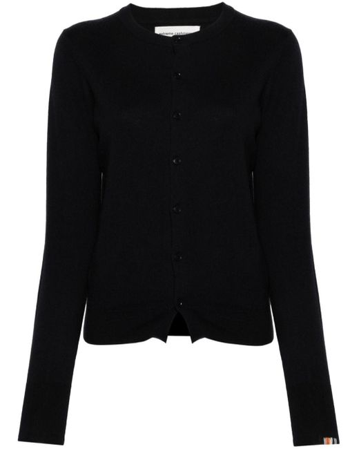 Extreme Cashmere Black N°332 Little Bit Fine-knit Cardigan