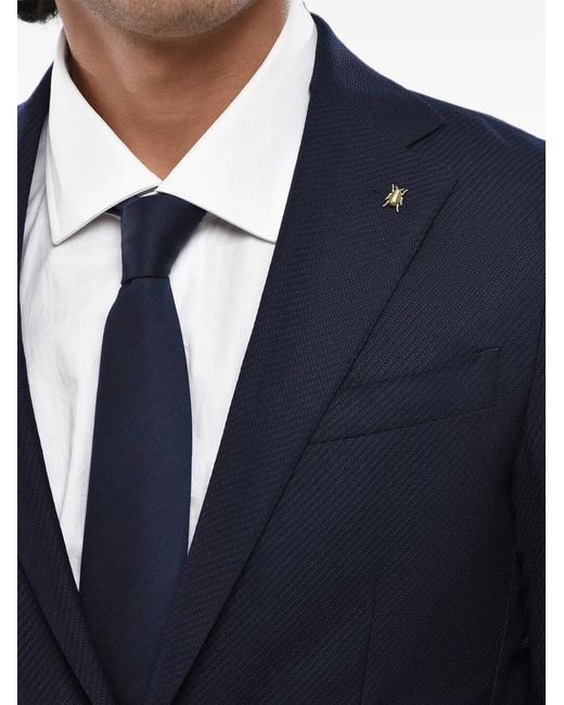 Corneliani Blue Cc Collection Single-Breasted Patch-Pocket Blazer for men