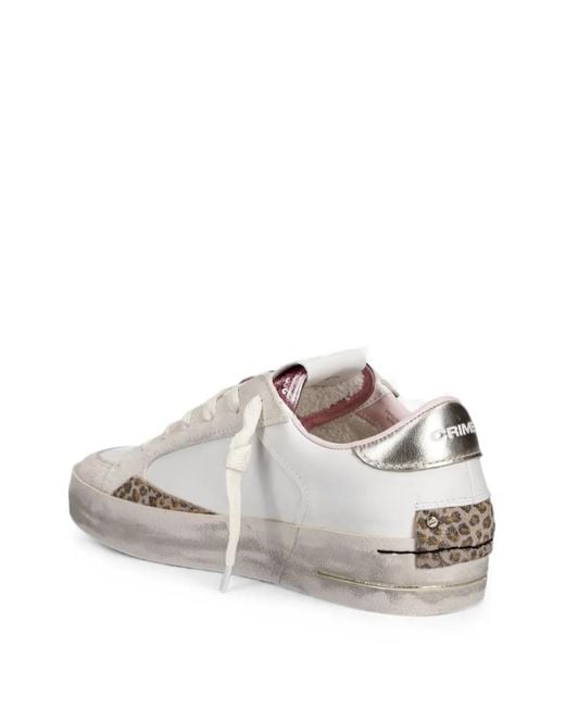 Crime London White Sk8 Deluxe Lace-Up Sneakers