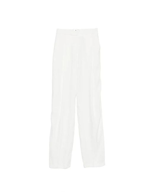 Elisabetta Franchi White Pleated Trousers