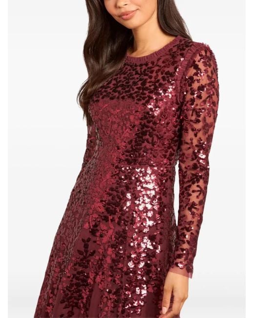 Needle & Thread Red Rosanna Sequin-Embellishment Midi Dress