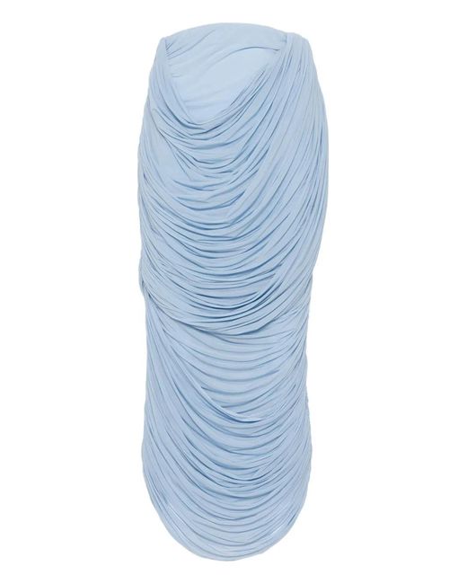 Magda Butrym Blue Draped Midi Skirt