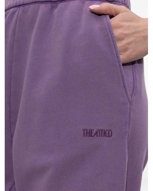 The Attico Purple Logo-Embroidered Track Pants