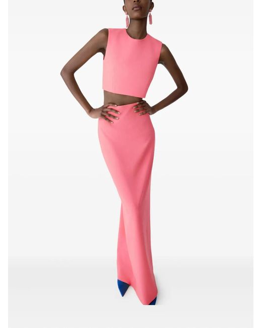 Carolina Herrera Pink Sleeveless Cropped Top