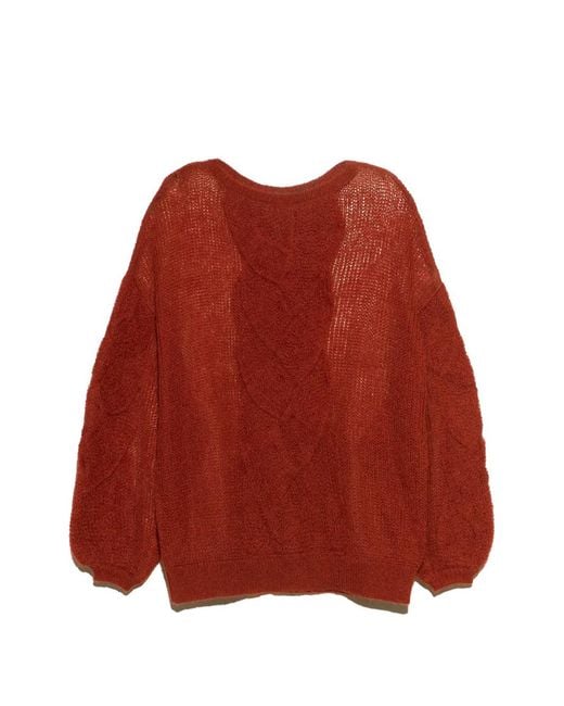 Bimba Y Lola Red Pull En Maille Torsadée Brique