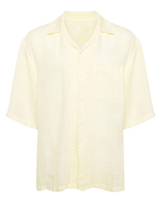 120% Lino Natural Short-sleeved Linen Shirt for men