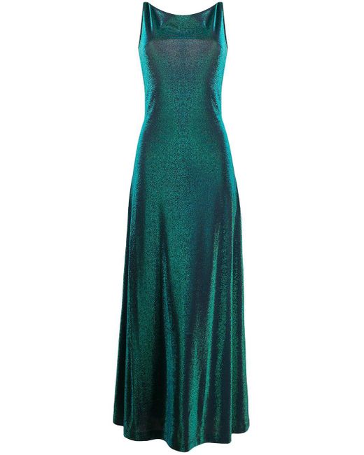 M Missoni Green Cowl-back Iridescent Dress