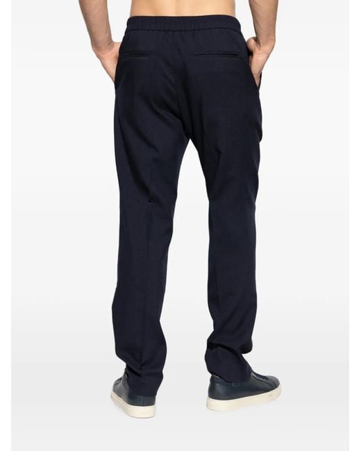 Paul Smith Blue Pantalon En Laine À Taille Élastiquée for men