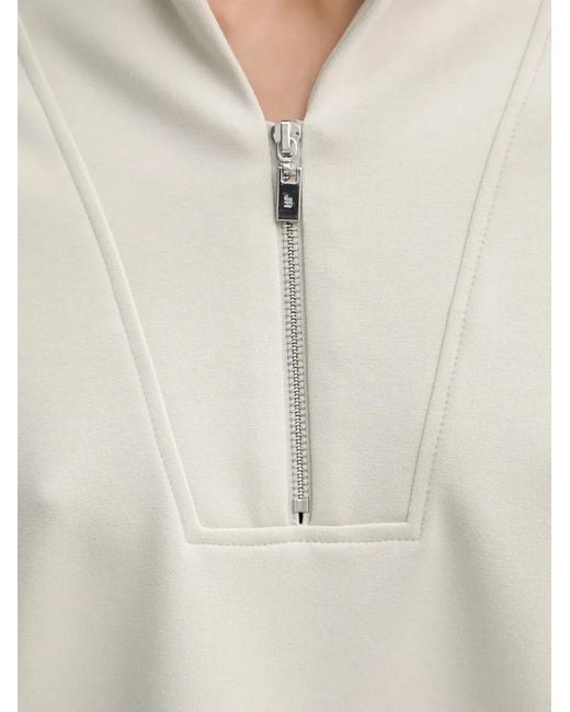 Joseph Ribkoff White Zip Funnel Neck Sweatshirt