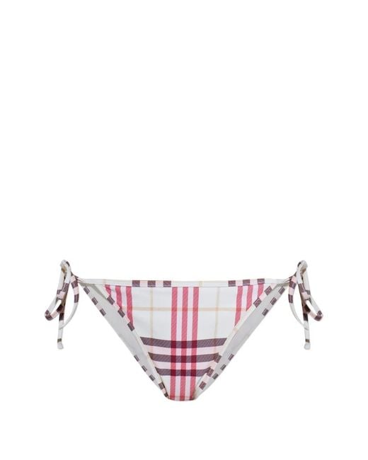 Burberry Pink Bas De Bikini À Carreaux