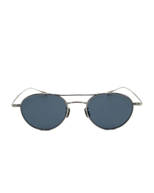 Eyevan 7285 Blue Round-Frame Sunglasses