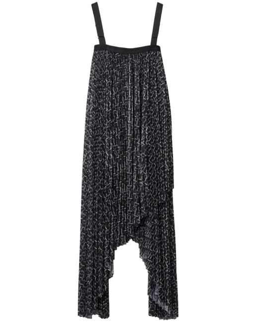 Burberry Black Chain-print Pleated Dress