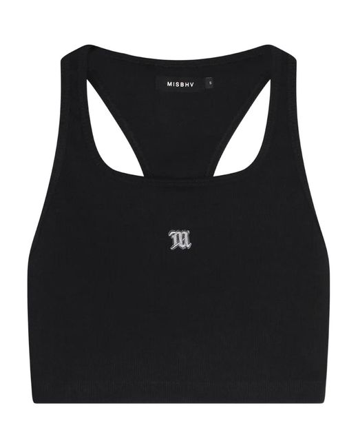 M I S B H V Black Cropped Tank Top