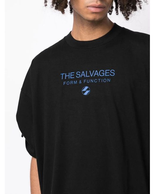 The Salvages Black Cotton Short-Sleeve T-Shirt for men